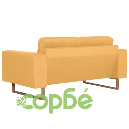 2-местен диван, текстил, жълт ➤ топ цена ➤ sorbe.bg