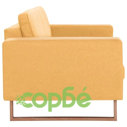 2-местен диван, текстил, жълт ➤ топ цена ➤ sorbe.bg