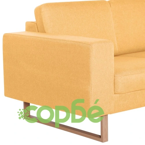 2-местен диван, текстил, жълт ➤ топ цена ➤ sorbe.bg