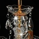 Полилей с кристали, златист, кръгъл, 5 х Е14