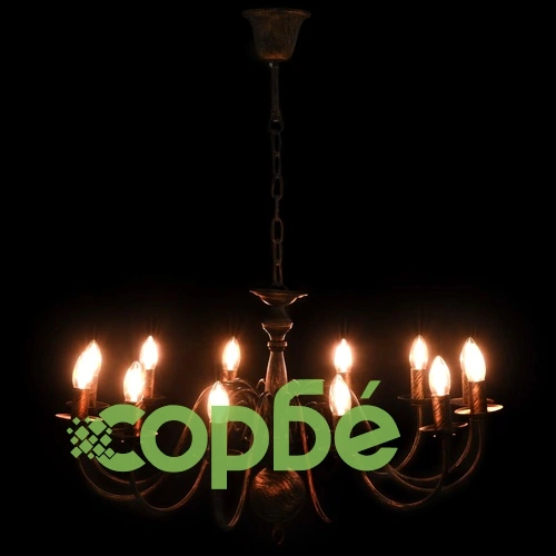 Полилей, антично черно, 12 х Е14 крушки ➤ топ цена ➤ sorbe.bg