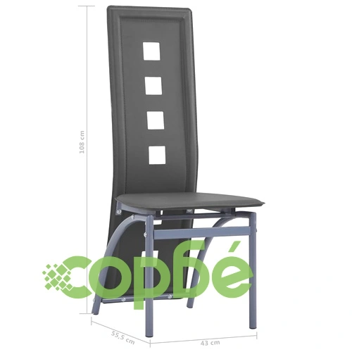 Трапезни столове, 4 бр, сиви, изкуствена кожа ➤ топ цена ➤ sorbe.bg