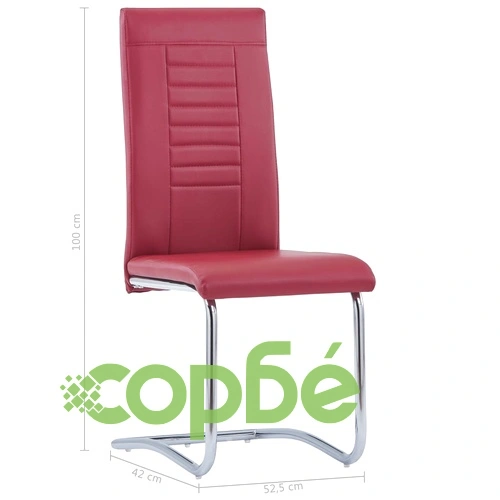 Конзолни трапезни столове, 2 бр, червени, изкуствена кожа ➤ топ цена ➤ sorbe.bg