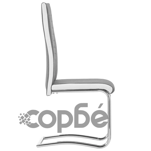 Конзолни трапезни столове, 2 бр, тъмносиви, текстил ➤ топ цена ➤ sorbe.bg