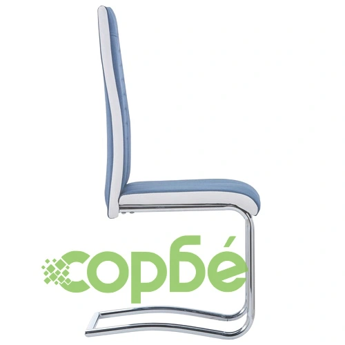 Конзолни трапезни столове, 2 бр, сини, текстил ➤ топ цена ➤ sorbe.bg