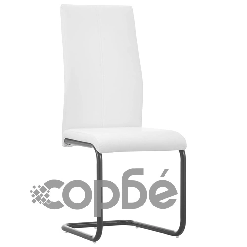 Конзолни трапезни столове, 4 бр, бели, изкуствена кожа ➤ топ цена ➤ sorbe.bg