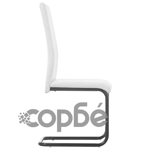 Конзолни трапезни столове, 4 бр, бели, изкуствена кожа ➤ топ цена ➤ sorbe.bg