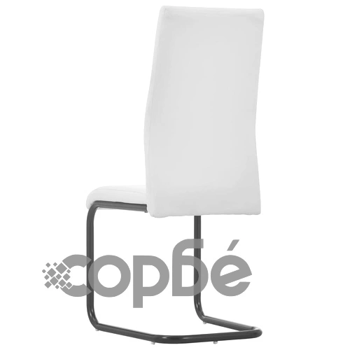 Конзолни трапезни столове, 4 бр, бели, изкуствена кожа ➤ топ цена ➤ sorbe.bg