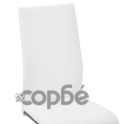 Конзолни трапезни столове, 4 бр, бели, изкуствена кожа ➤ топ цена ➤ sorbe.bg