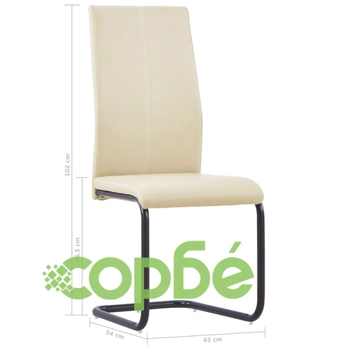 Конзолни трапезни столове, 4 бр, капучино, изкуствена кожа ➤ топ цена ➤ sorbe.bg