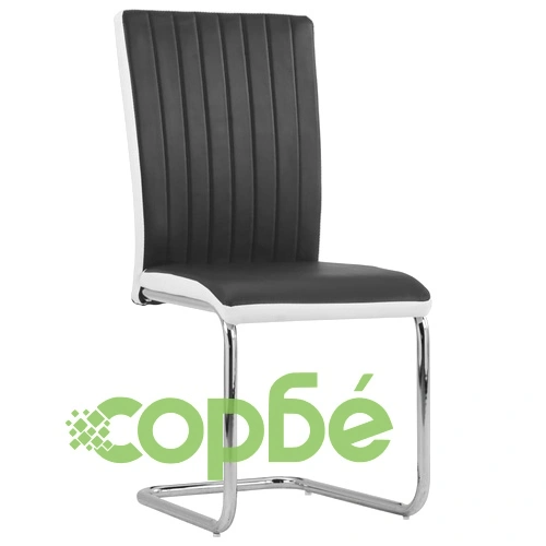 Конзолни трапезни столове, 2 бр, черни, изкуствена кожа ➤ топ цена ➤ sorbe.bg