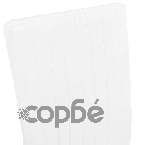Конзолни трапезни столове, 4 бр, бели, изкуствена кожа ➤ топ цена ➤ sorbe.bg