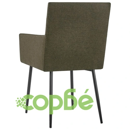 Трапезни столове с подлакътници, 2 бр, кафяви, текстил ➤ топ цена ➤ sorbe.bg