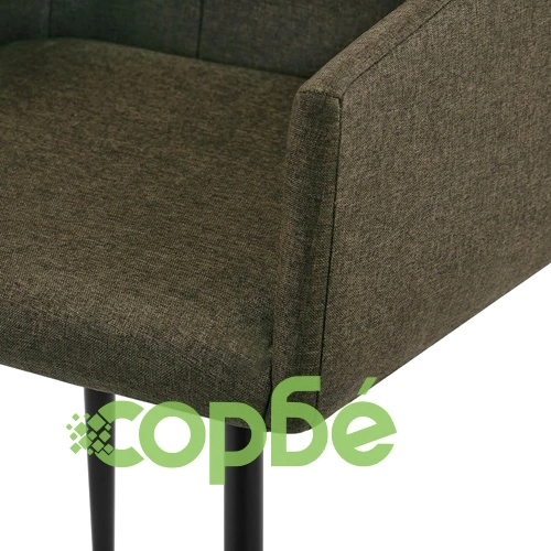 Трапезни столове с подлакътници, 2 бр, кафяви, текстил ➤ топ цена ➤ sorbe.bg