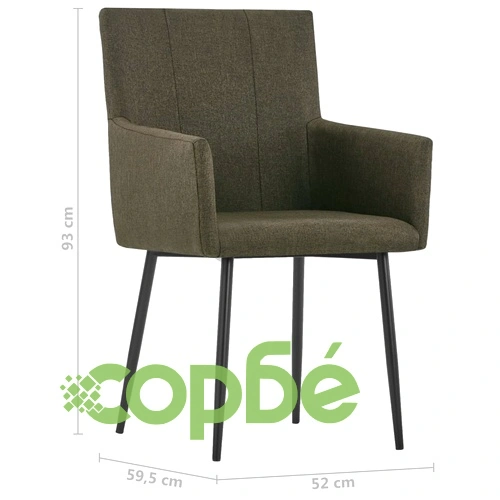 Трапезни столове с подлакътници, 2 бр, кафяви, текстил ➤ топ цена ➤ sorbe.bg