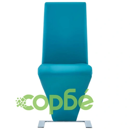 Трапезни столове, зигзагообразни, 2 бр, сини, изкуствена кожа ➤ топ цена ➤ sorbe.bg