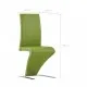 Трапезни столове, зигзагообразни, 2 бр, зелени, изкуствена кожа