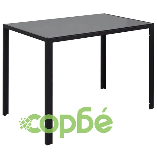 Комплект маса за хранене от 7 части в черно и бяло ➤ топ цена ➤ sorbe.bg