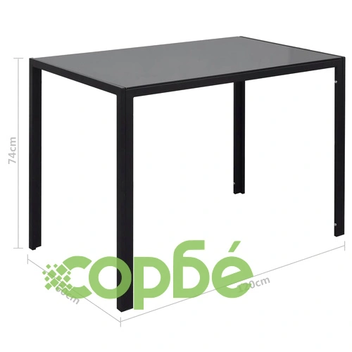 Комплект маса за хранене от 7 части в черно и бяло ➤ топ цена ➤ sorbe.bg