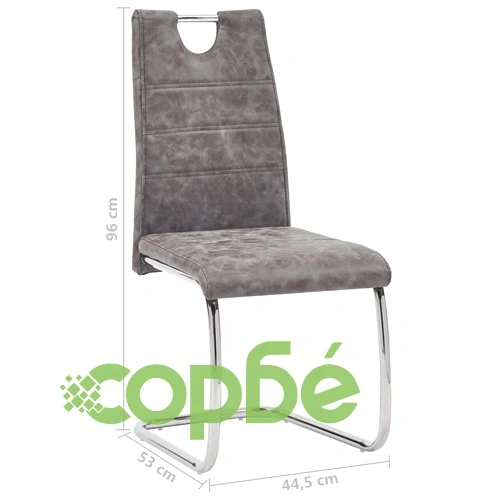 Трапезни столове, 2 бр, кафяви, изкуствена кожа ➤ топ цена ➤ sorbe.bg