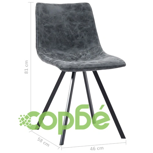 Трапезни столове, 4 бр, черни, изкуствена кожа ➤ топ цена ➤ sorbe.bg