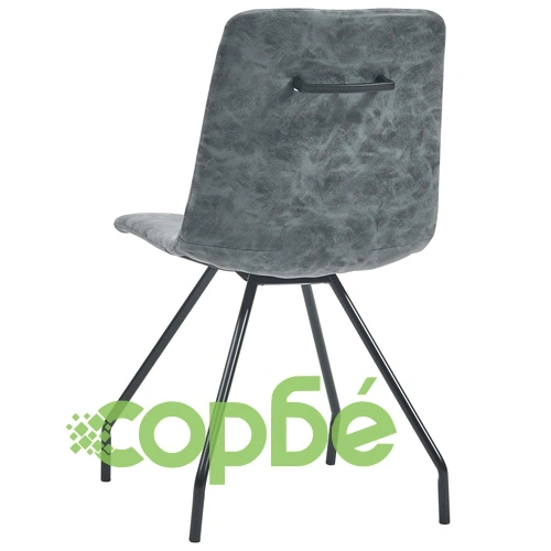 Трапезни столове, 4 бр, черни, изкуствена кожа ➤ топ цена ➤ sorbe.bg