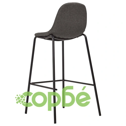 Бар столове, 4 бр, тъмносиви, текстил ➤ топ цена ➤ sorbe.bg
