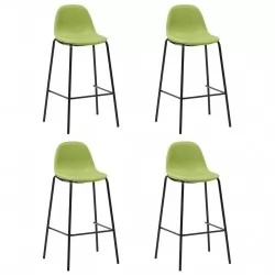 Бар столове, 4 бр, зелени, текстил
