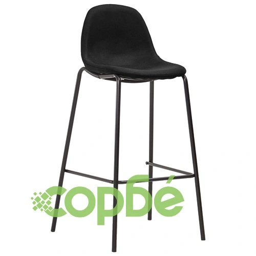 Бар столове, 4 бр, черни, текстил ➤ топ цена ➤ sorbe.bg