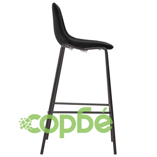 Бар столове, 4 бр, черни, текстил ➤ топ цена ➤ sorbe.bg