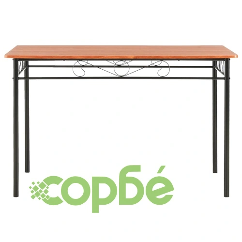 Трапезен комплект, 7 части, МДФ и стомана, кафяв ➤ топ цена ➤ sorbe.bg