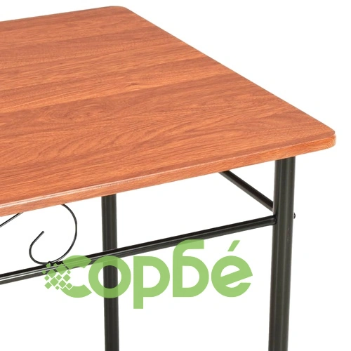 Трапезен комплект, 7 части, МДФ и стомана, кафяв ➤ топ цена ➤ sorbe.bg