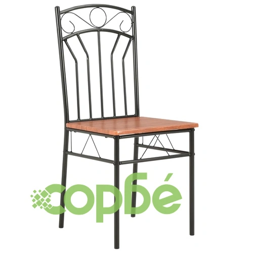 Трапезен комплект, 7 части, МДФ и стомана, кафяв ➤ топ цена ➤ sorbe.bg