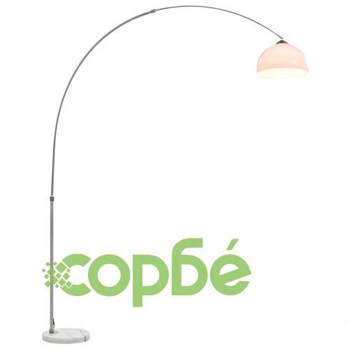 Наземна лампа с арковиден дизайн, 60 W, сребриста, E27, 200 см ➤ топ цена ➤ sorbe.bg