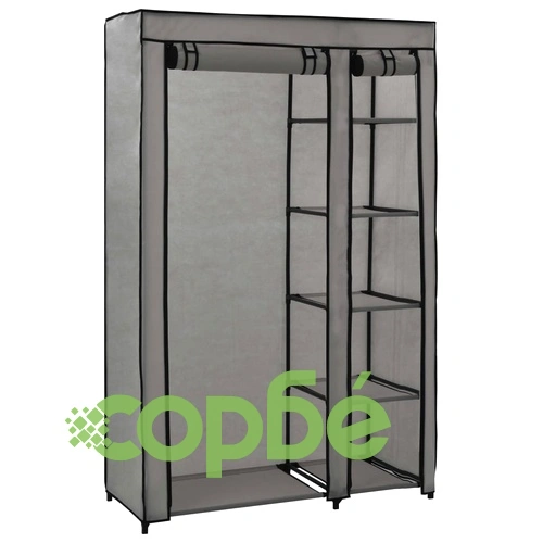 Сглобяем гардероб, сив, 110x45x175 см, текстил ➤ топ цена ➤ sorbe.bg