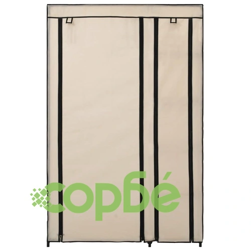 Сглобяеми гардероби, 2 бр, кремави, 110x45x175 см, текстил ➤ топ цена ➤ sorbe.bg