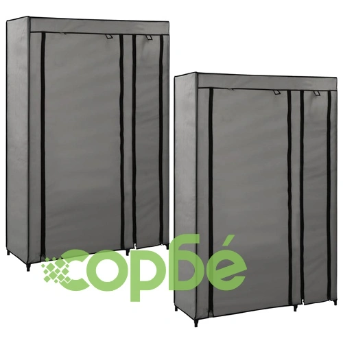 Сглобяеми гардероби, 2 бр, сиви, 110x45x175 см, текстил ➤ топ цена ➤ sorbe.bg