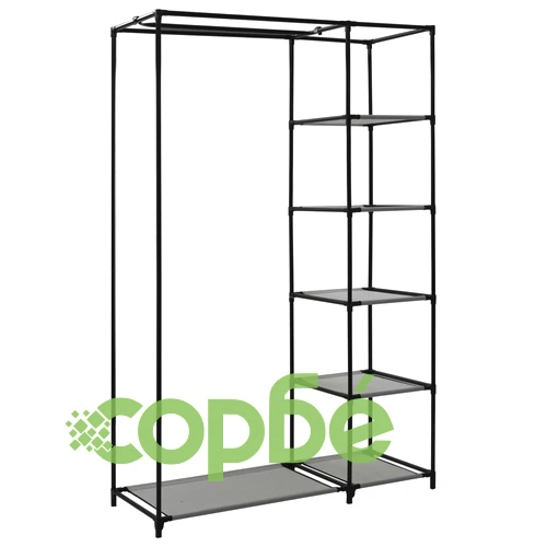 Сглобяеми гардероби, 2 бр, сиви, 110x45x175 см, текстил ➤ топ цена ➤ sorbe.bg