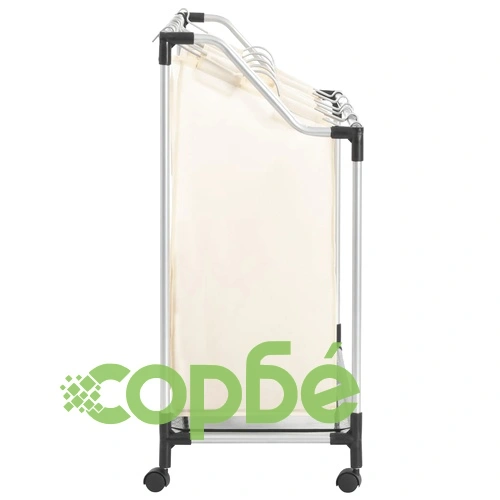 Кош за сортиране на пране с 4 торби, кремав, стомана ➤ топ цена ➤ sorbe.bg