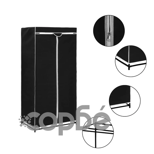 Гардероби, 2 бр, черни, 75x50x160 см ➤ топ цена ➤ sorbe.bg