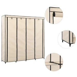 Гардероб с 4 отделения, кремав, 175x45x170 см