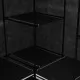 Ъглов гардероб, черен, 130x87x169 см