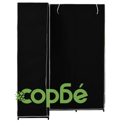 Ъглов гардероб, черен, 130x87x169 см ➤ топ цена ➤ sorbe.bg