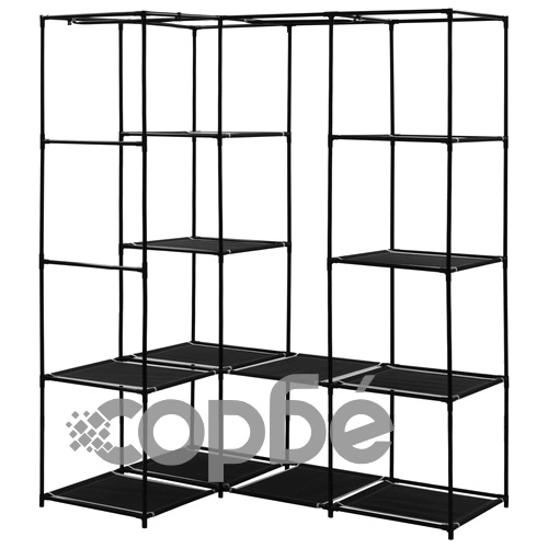 Ъглов гардероб, черен, 130x87x169 см ➤ топ цена ➤ sorbe.bg