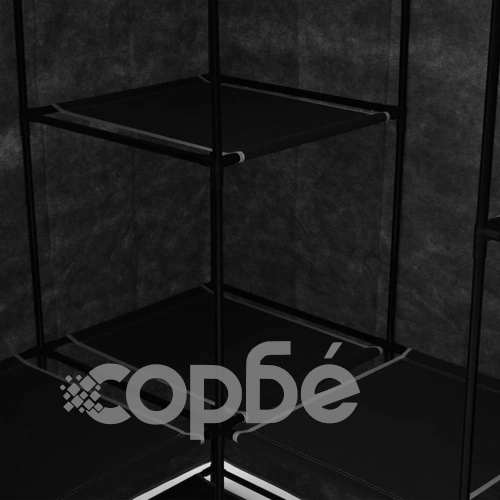 Ъглов гардероб, черен, 130x87x169 см ➤ топ цена ➤ sorbe.bg