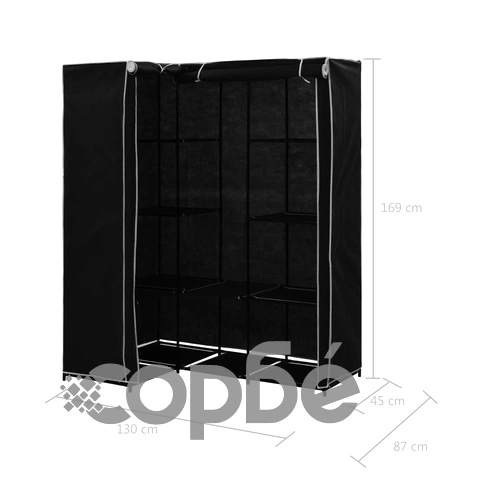 Ъглов гардероб, черен, 130x87x169 см ➤ топ цена ➤ sorbe.bg