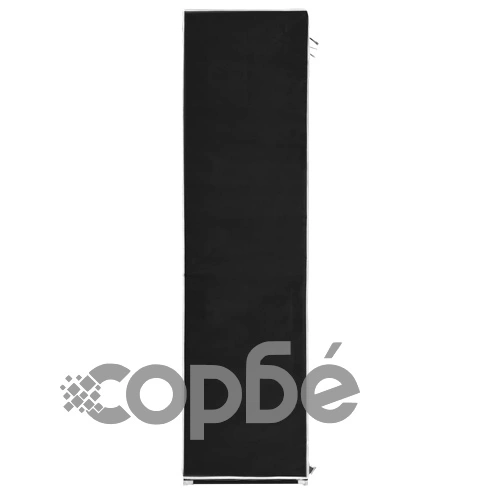 Гардероб с отделения и лостове, черен, 150x45x175 см, плат ➤ топ цена ➤ sorbe.bg