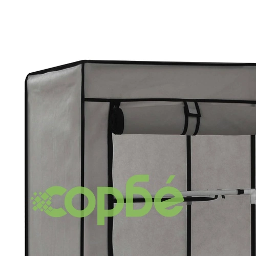 Гардероб с отделения и лостове, сив, 150x45x175 см, плат ➤ топ цена ➤ sorbe.bg