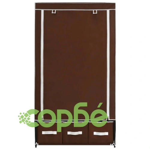 Гардероб, кафяв, 87x49x159 см, текстил ➤ топ цена ➤ sorbe.bg