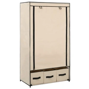 Гардероб, кремав, 87x49x159 см, текстил